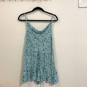 Blue Floral Romper Playsuit